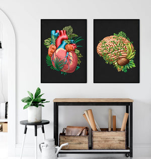Floral brain anatomy art print - Codex Anatomicus