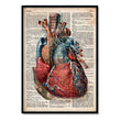 Laden Sie das Bild in den Galerie-Viewer, geometrical heart anatomy art print in old dictionary style by codex anatomicus
