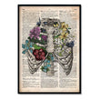 Laden Sie das Bild in den Galerie-Viewer, floral rib cage anatomy poster in old dictionary style by codex anatomicus
