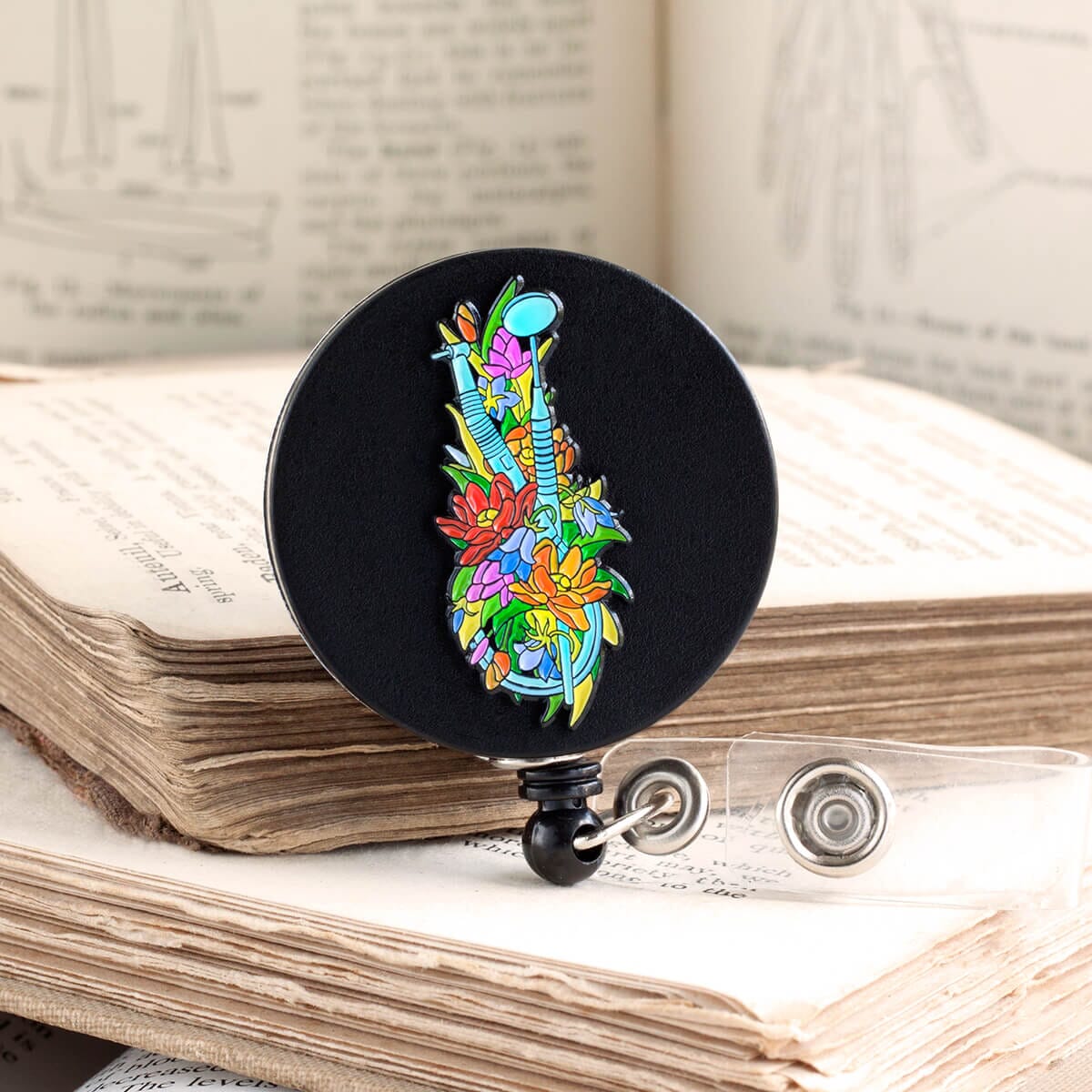 Dental tools badge reel - Medical Gift - Codex Anatomicus