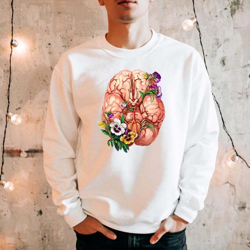 Brain Anatomy Sweatshirt - Floral - Codex Anatomicus