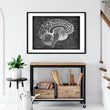 Charger l'image dans la galerie, Sagittal brain anatomy poster on Chalkboard background by Codex Anatomicus
