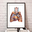 Charger l'image dans la galerie, Geometrical Heart and lungs anatomy art poster
