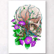 Charger l'image dans la galerie, Skull with flowers art print
