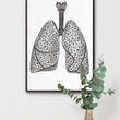 Laden Sie das Bild in den Galerie-Viewer, Minimal geometrical lungs anatomy art print by Codex Anatomicus
