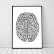 Charger l'image dans la galerie, Minimal geometric brain anatomy art print
