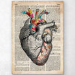 Charger l'image dans la galerie, Floral pattern heart art - Old dictionary page
