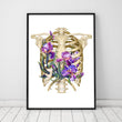 Load image into Gallery viewer, Floral rib cage anatomy art print
