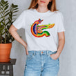 Load image into Gallery viewer, watercolor pancreas anatomy design on a t-shirt by codex anatomicus

