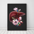 Load image into Gallery viewer, Floral liver anatomy art print
