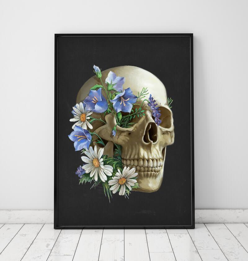 Floral skull - Anatomy art print - Codex Anatomicus