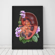 Load image into Gallery viewer, Floral kidney anatomy art print by codex anatomicus
