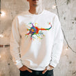 Laden Sie das Bild in den Galerie-Viewer, neuron design on a white watercolor sweatshirt for medical students
