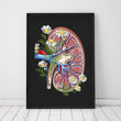 Laden Sie das Bild in den Galerie-Viewer, Floral kidney anatomy - Black - Codex Anatomicus
