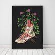 Load image into Gallery viewer, Floral foot anatomy poster
