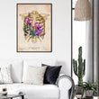 Load image into Gallery viewer, Rib cage with flowers anatomy art poster by codex anatomicus
