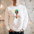 Laden Sie das Bild in den Galerie-Viewer, watercolor virus on a white male sweatshirt by codex anatomicus
