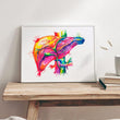 Load image into Gallery viewer, Watercolor liver anatomy art print
